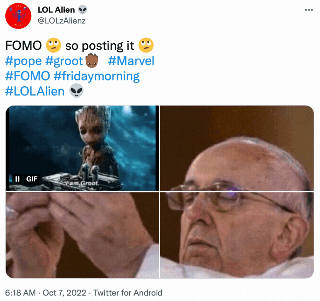 Screenshot: Jody Serrano / Gizmodo / @LOLzAlienz