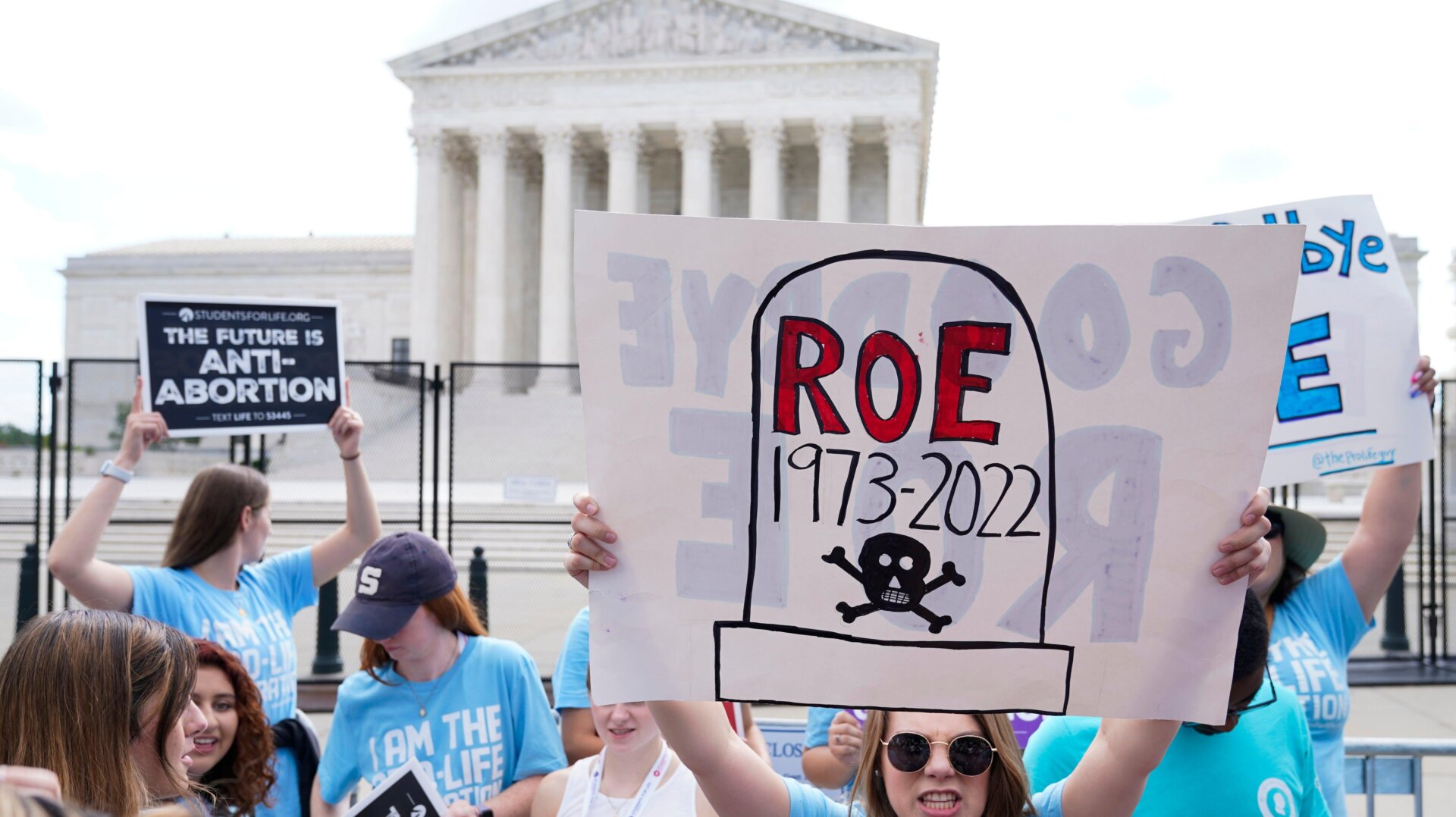 A protest outside the Supreme Court building in Washington D.C. was just one of many demonstrations in the immediate aftermath of the Roe overturn. And while people took to the streets, the Department of Homeland Security took to the tweets.