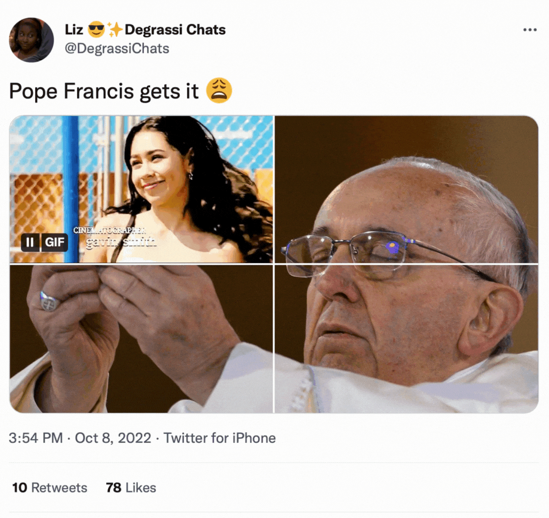 Screenshot: Jody Serrano / Gizmodo / @DegrassiChats