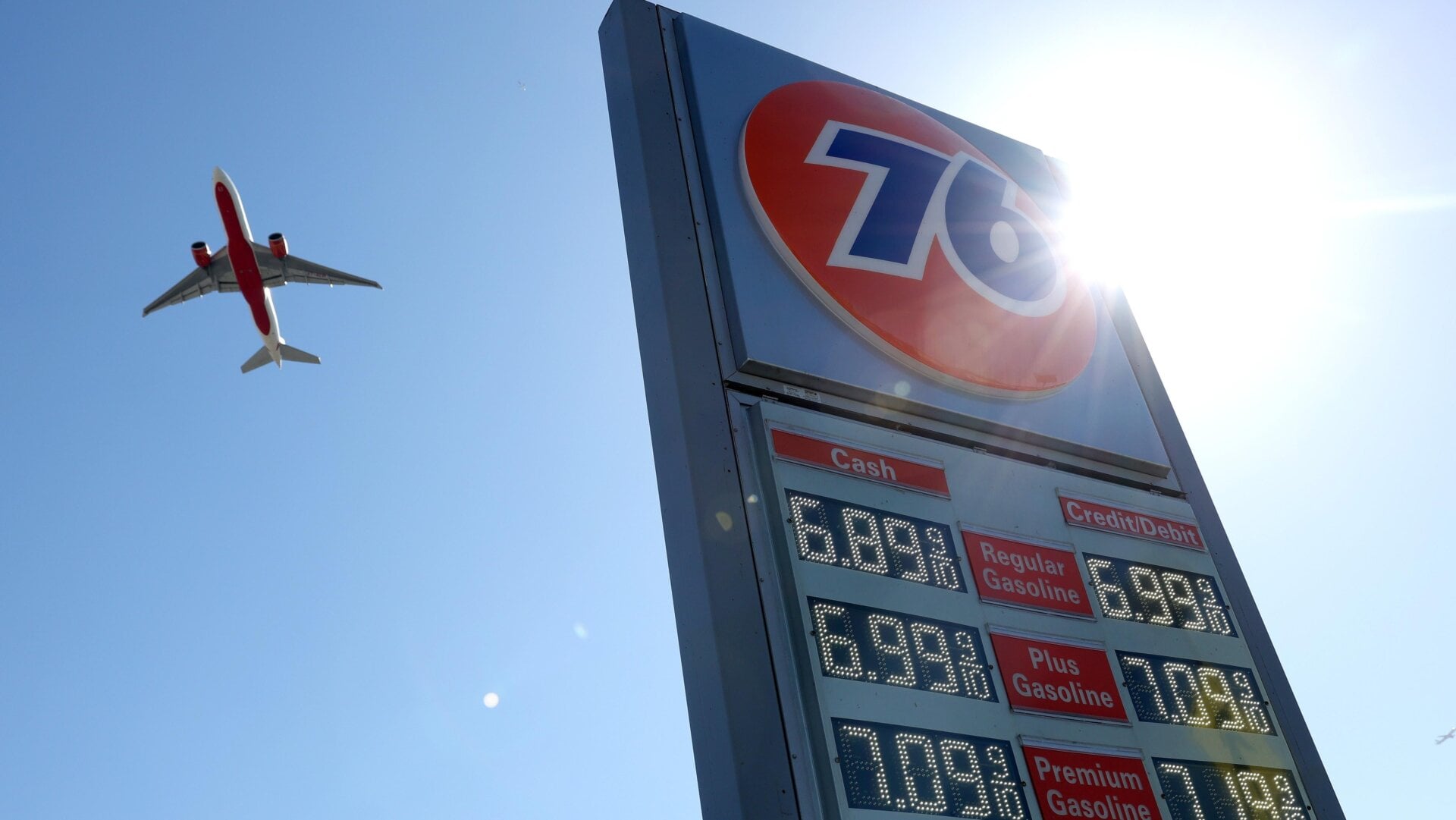 Gas prices on October 03, 2022 in San Bruno, California.