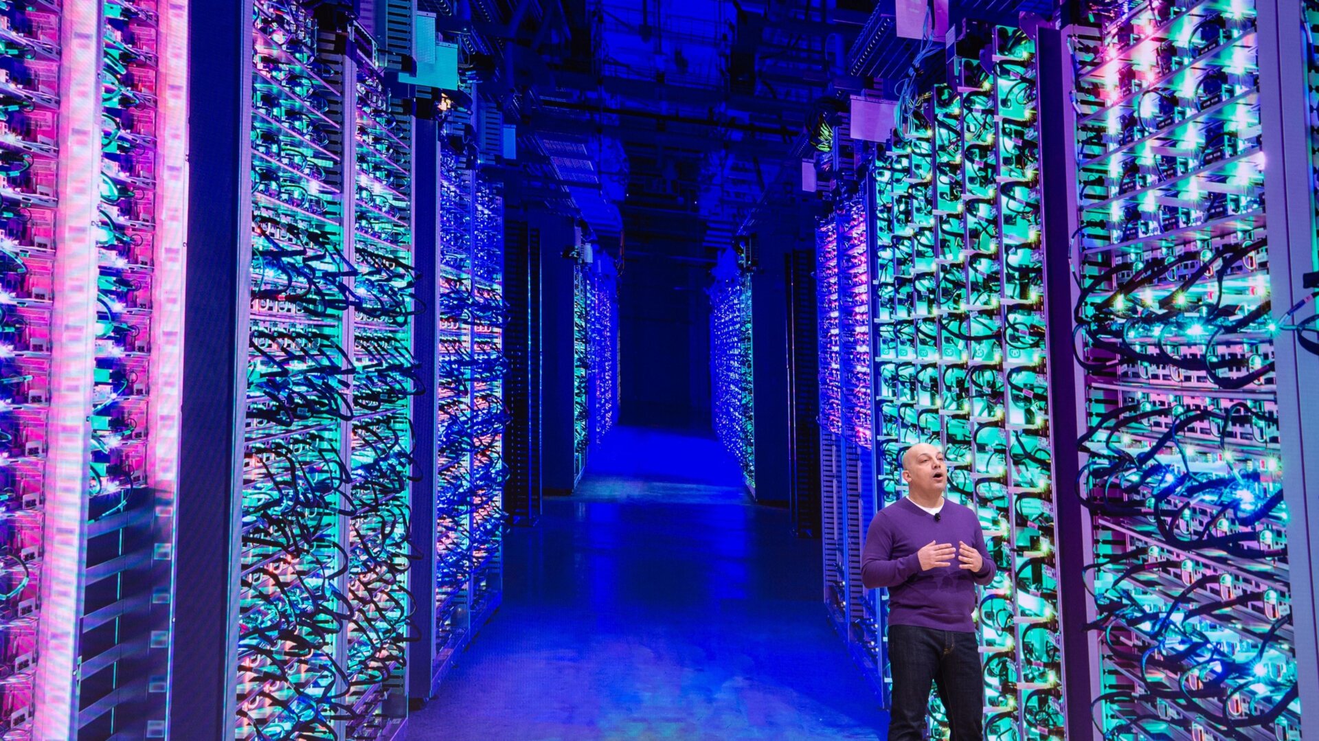 Google Vice President Majd Bakar speaks on-stage during the annual Game Developers Conference at Moscone Center in San Francisco, California on March 19, 2019.
