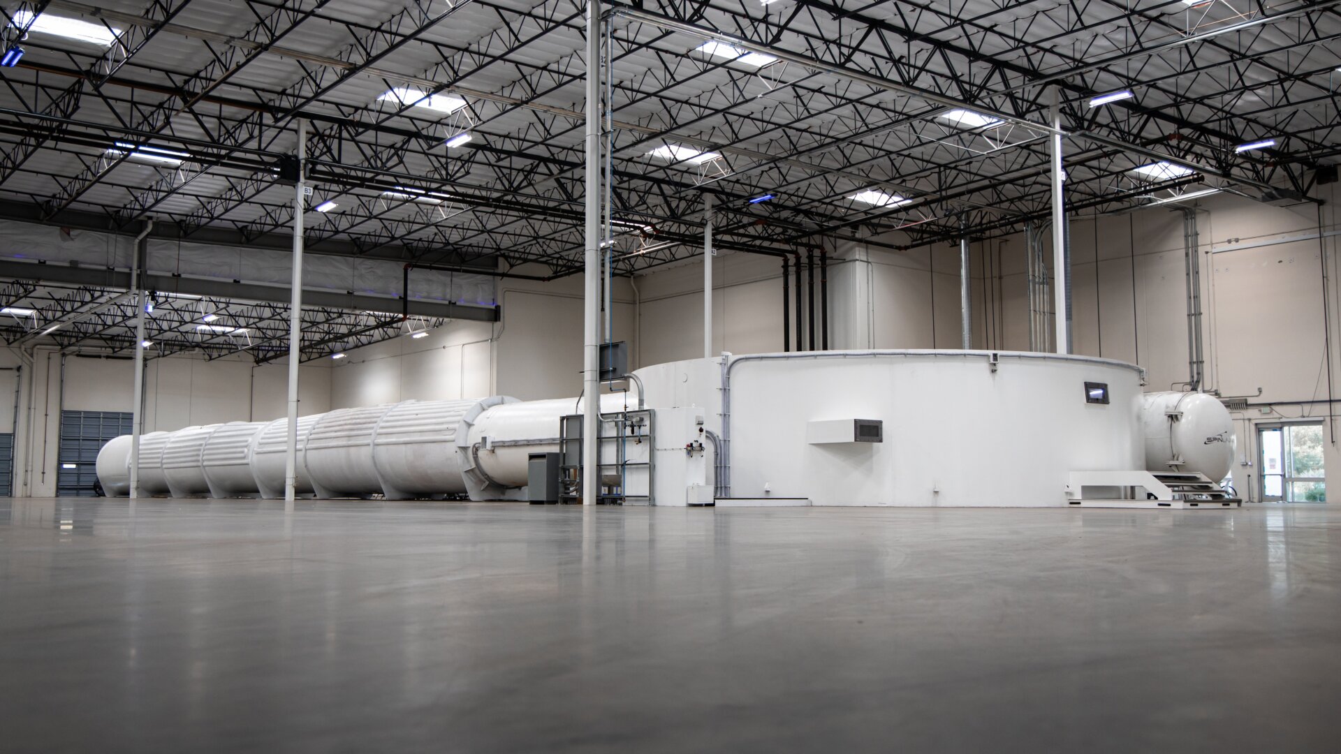 The A12 Lab Accelerator at the company’s headquarters in Long Beach, California. The system is used as part of the pre-flight qualification process and can accelerate payloads up to 10,000 Gs.