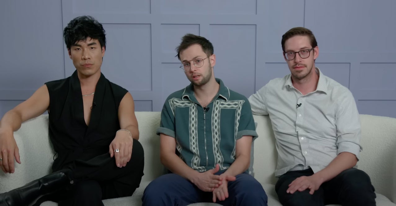 L to R: Eugene Lee Yang, Zach Kornfeld, and Keith Habersberger of the Try Guys.
