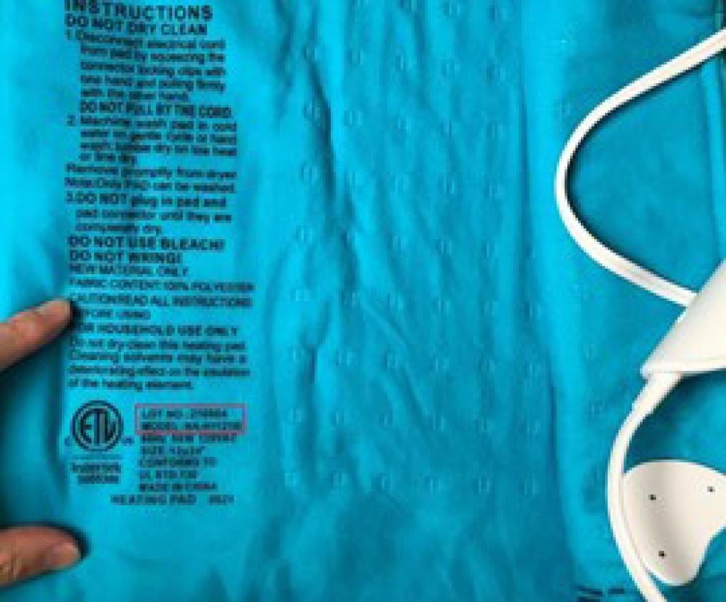 How to find the product lot number on Mighty Bliss heating pads.
