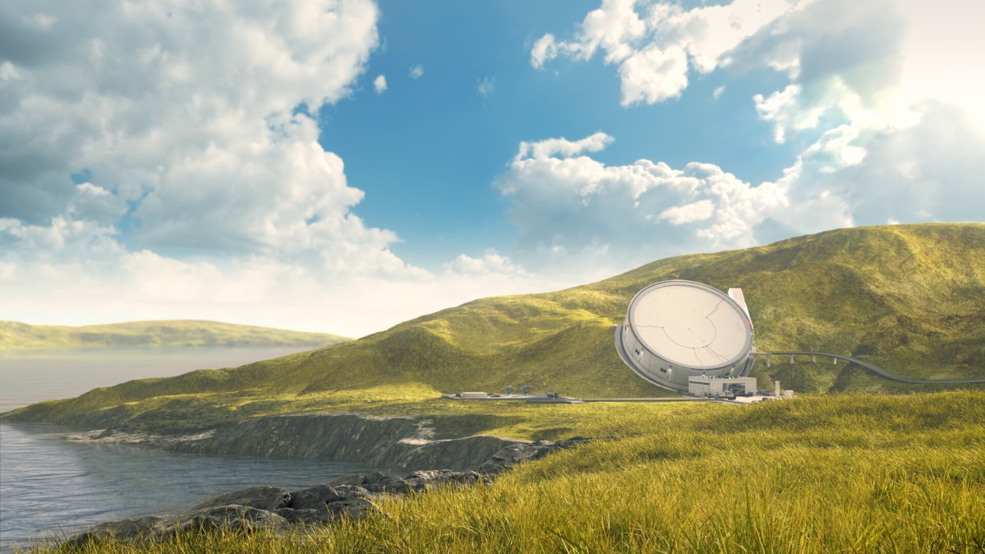 Artist’s conception of a full-scale orbital accelerator. 