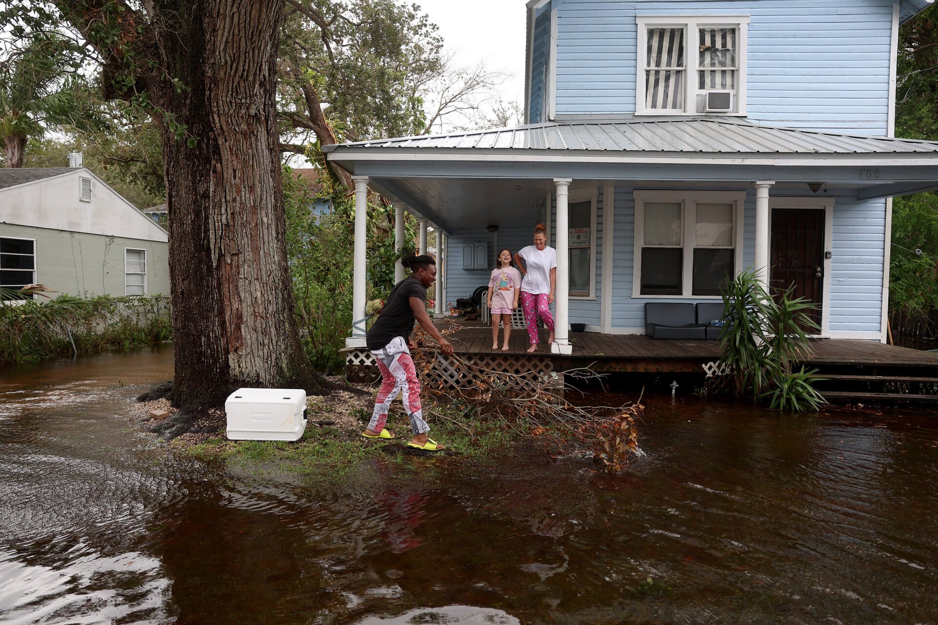 Floodwaters surrounded homes, even those not directly on the beach in Daytona.