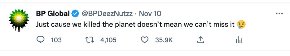 A tweet from @BPDeezNutzz the day before the account was suspended.