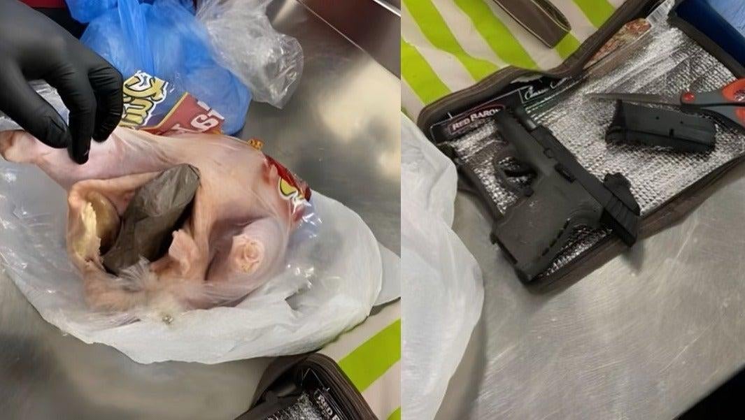 The TSA discovered a person who hid a wrapped handgun inside a chicken at a Florida airport.
