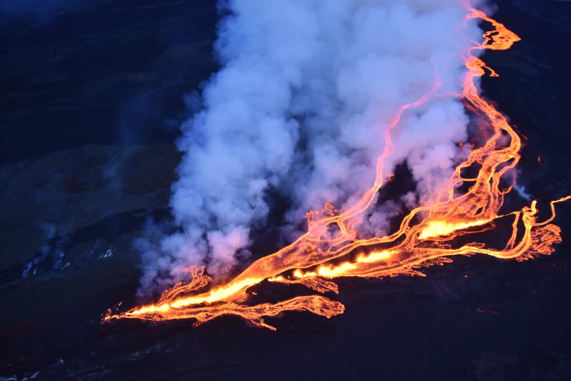 Aerial photo of Mauna Loa taken November 28, 2022.