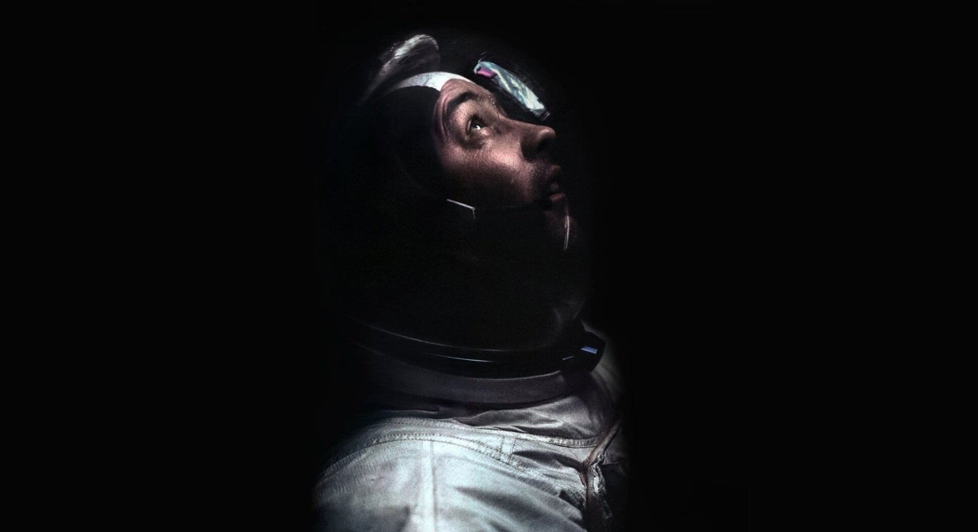 A digitally restored image showing Apollo 9 astronaut Jim McDivitt in full flight gear. 