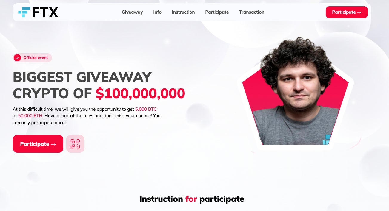 “Instruction for participate,” seems legit.