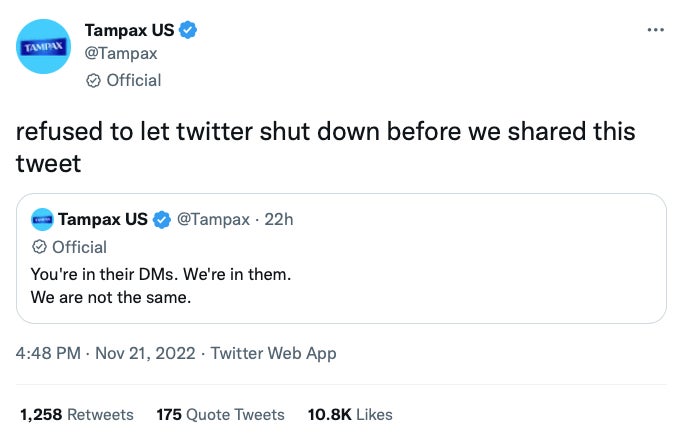 Screenshot: Jody Serrano / Gizmodo / @tampax