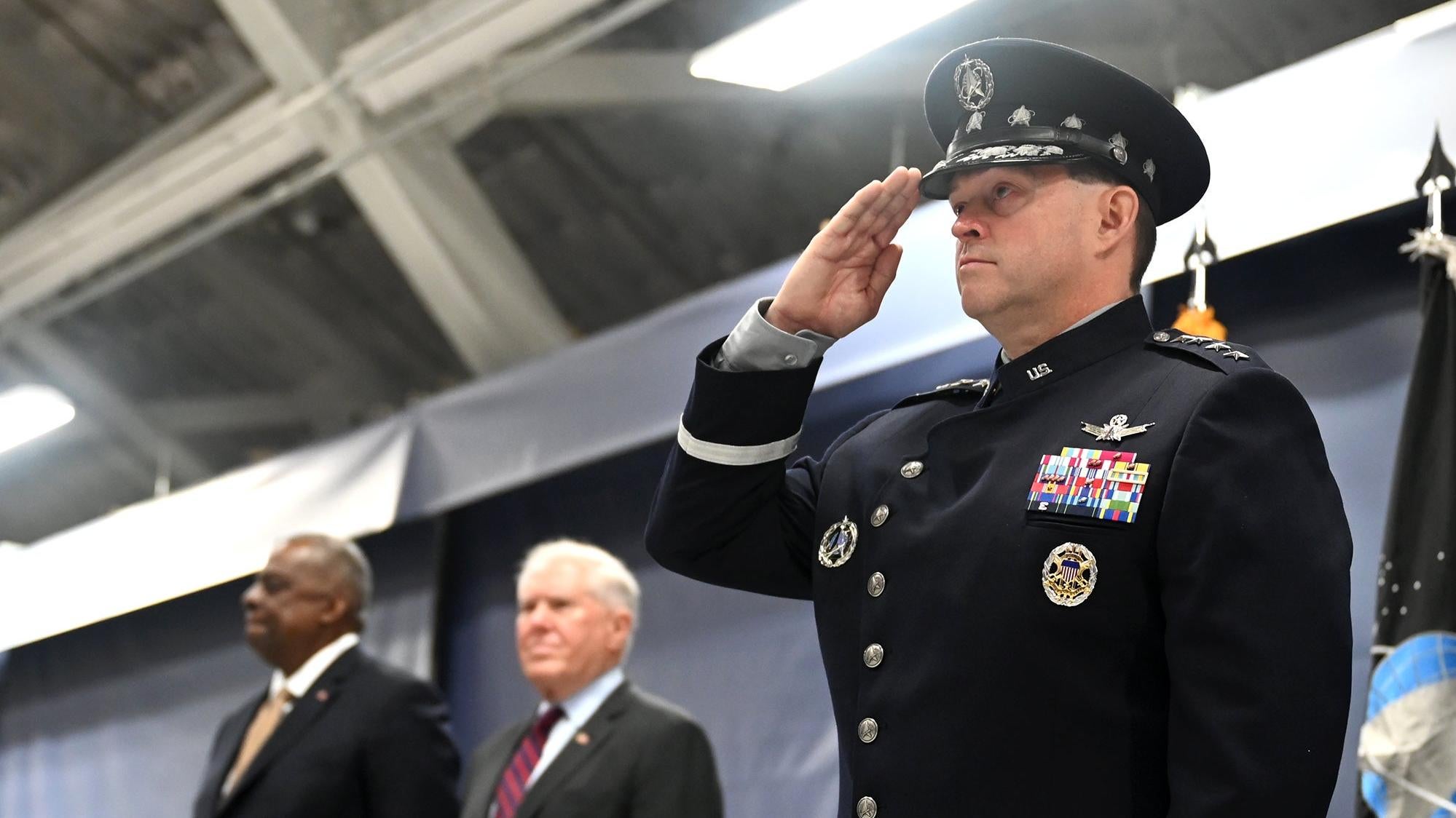 New Chief of Space Operations Bradley Chance Saltzman was officially installed at a ceremony Nov. 2 claiming he wants ‘new approaches’ to the nascent branch of the armed services.