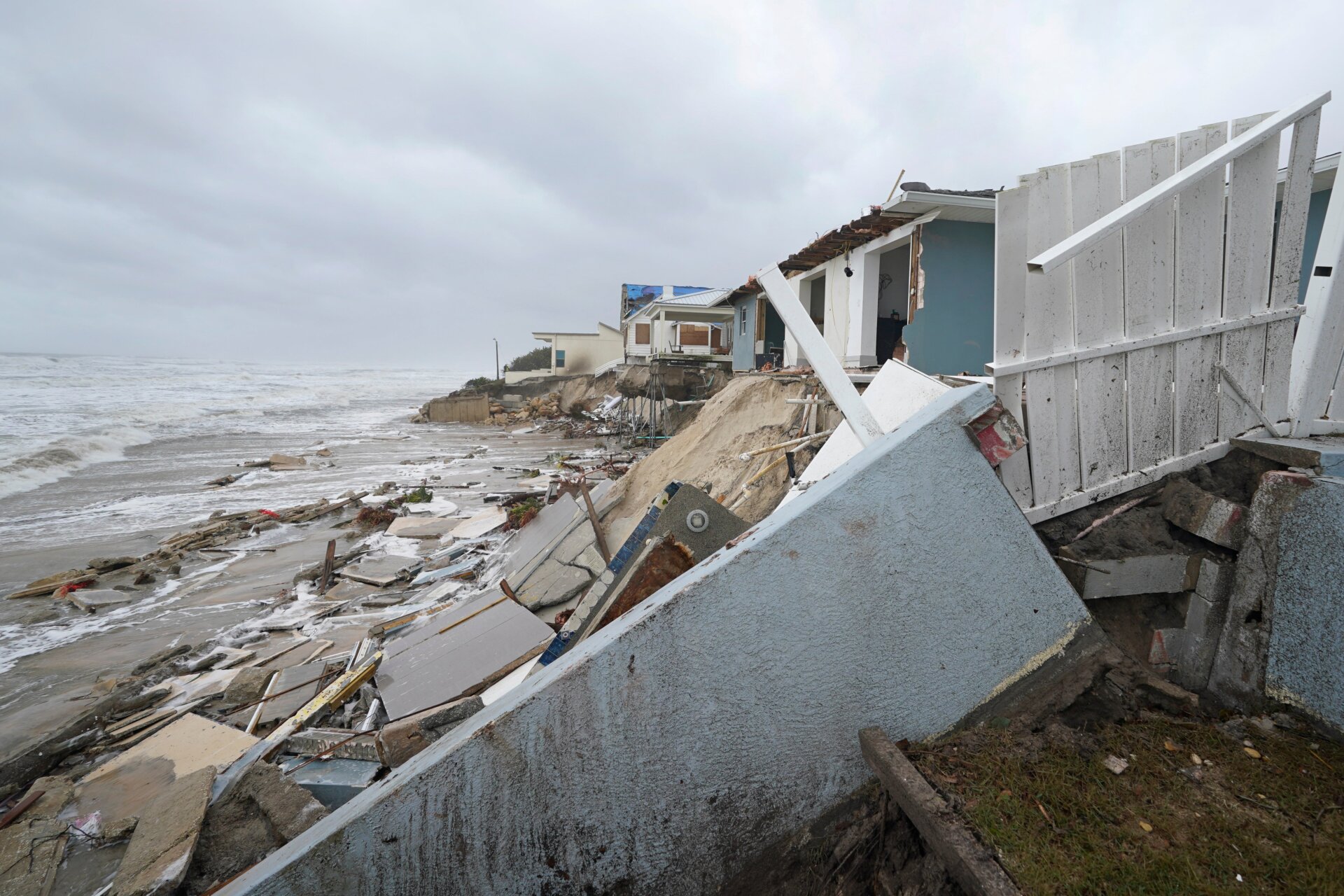 In Wilbur-By-The-Sea, beachfront homes collapsed into the ocean during Hurricane Nicole’s storm surge.