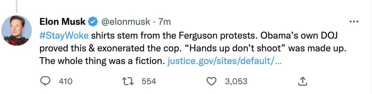 A tweet billionaire Elon Musk sent and then deleted early Wednesday.