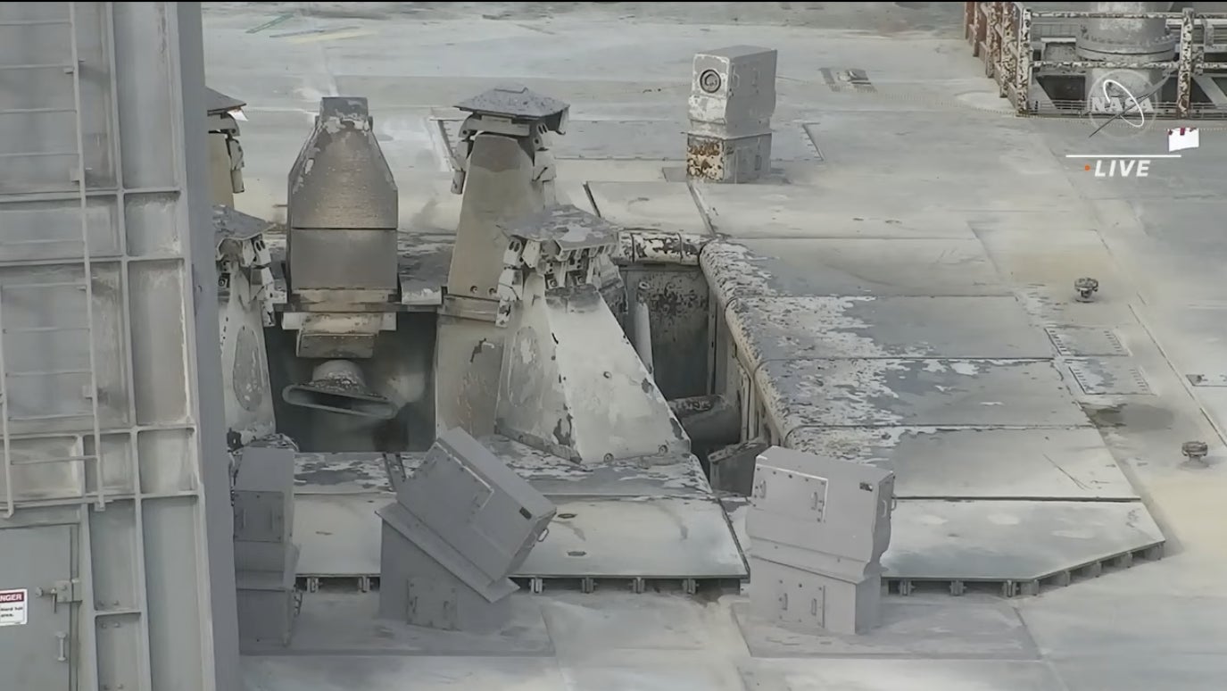 Scorching and other minor damage at Launch Pad 39B.