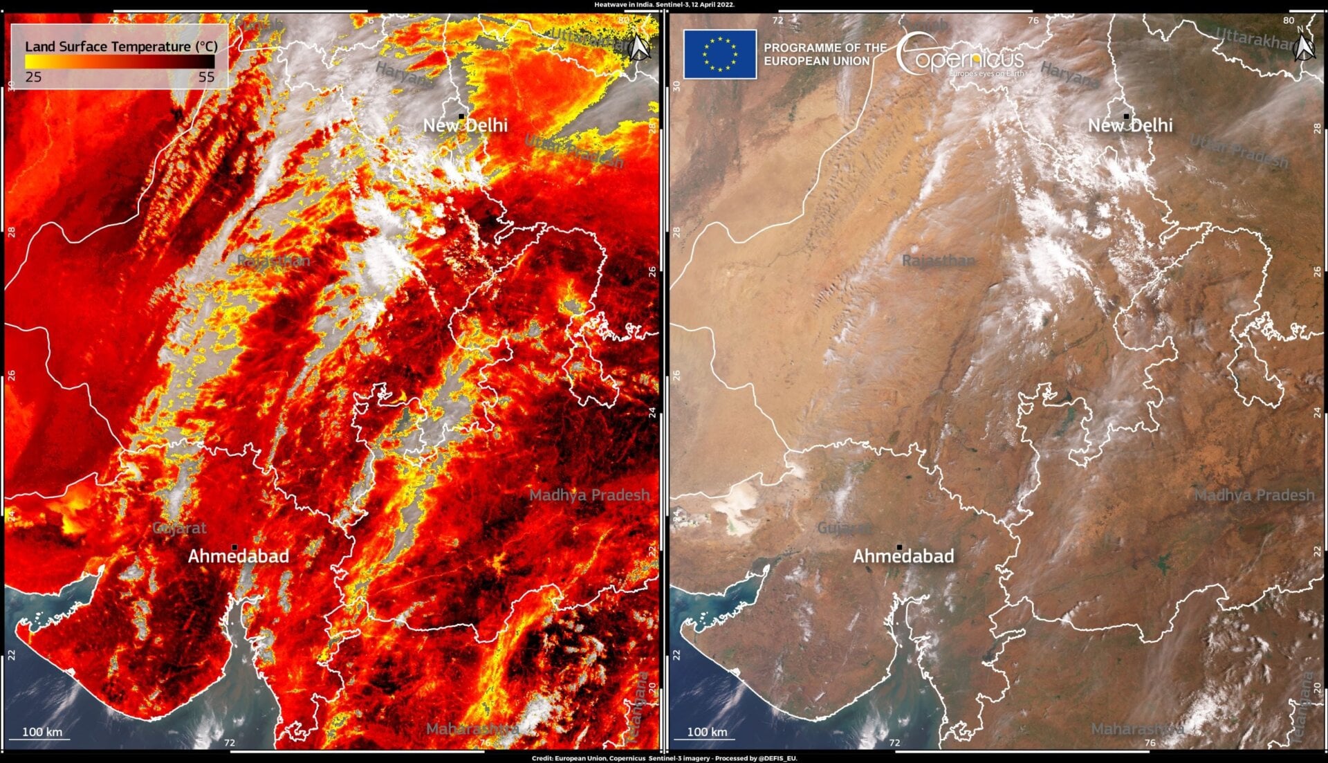India experienced sweltering temperatures of over 122 degrees Fahrenheit on April 12, 2022.