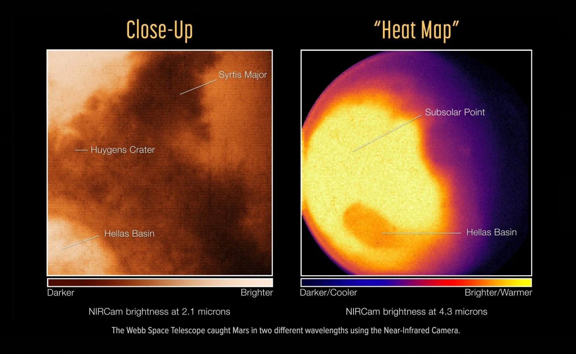 Webb telescope shots of the Martian surface.