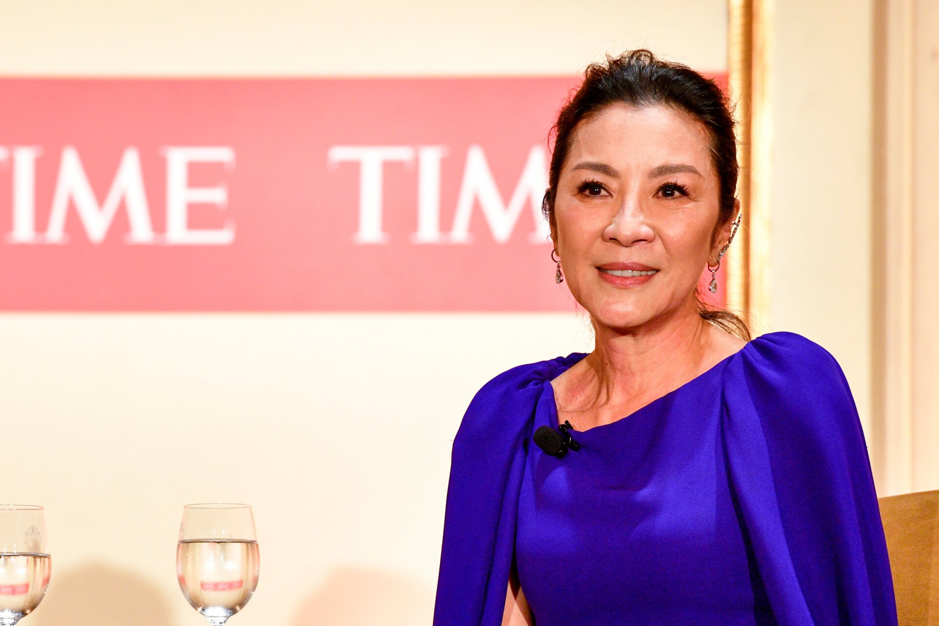 Michelle Yeoh speaks on stage during the Time Person of the Year Reception at the Plaza Hotel on December 8, 2022 in New York City.