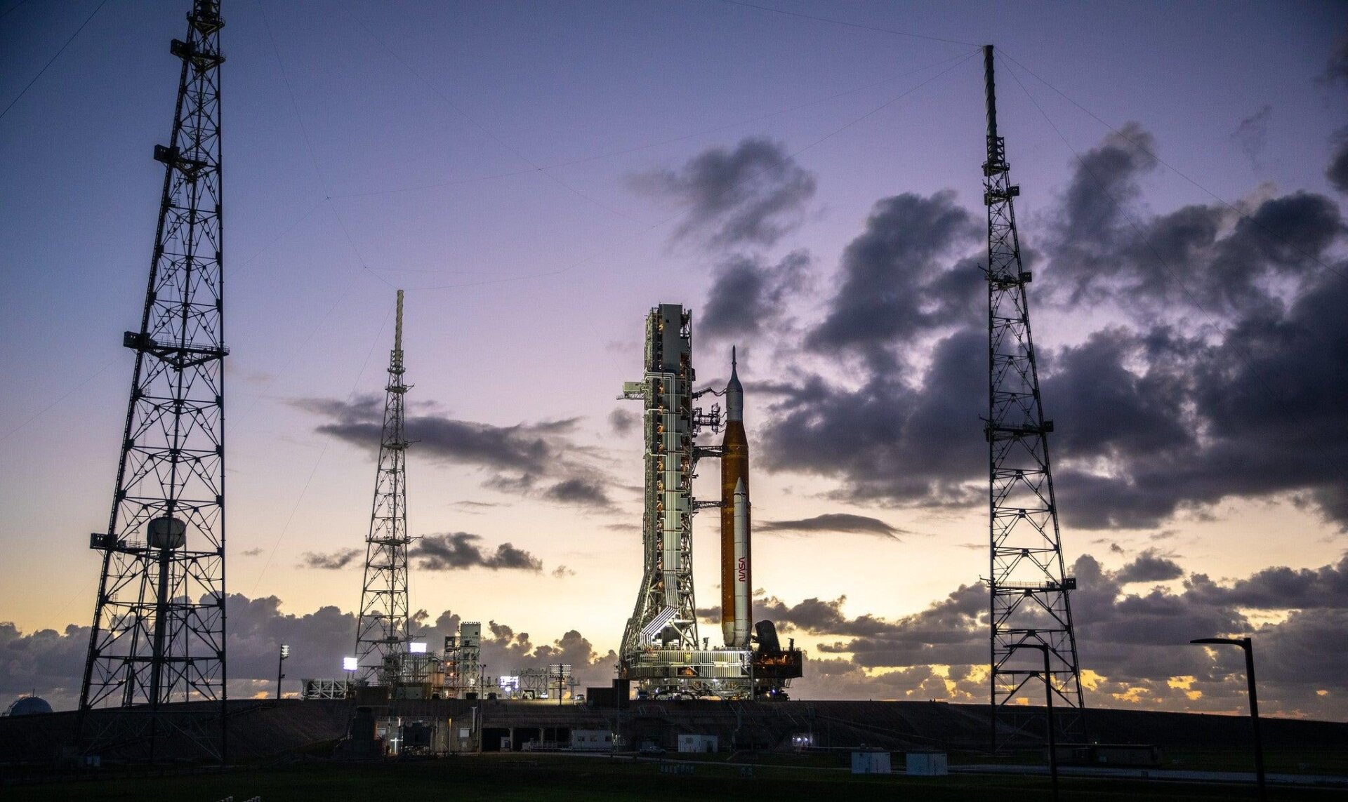 NASA’s SLS on the launch pad at Kennedy Space Center, Florida, on November 4, 2022. 