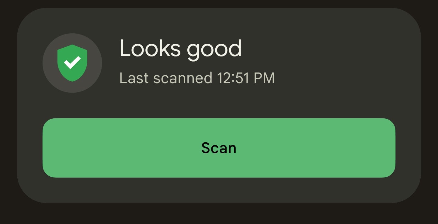 A preview of the security checker coming in the next Pixel feature drop