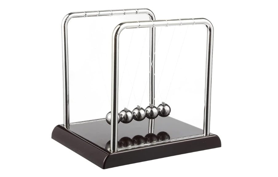 A Newton’s cradle.