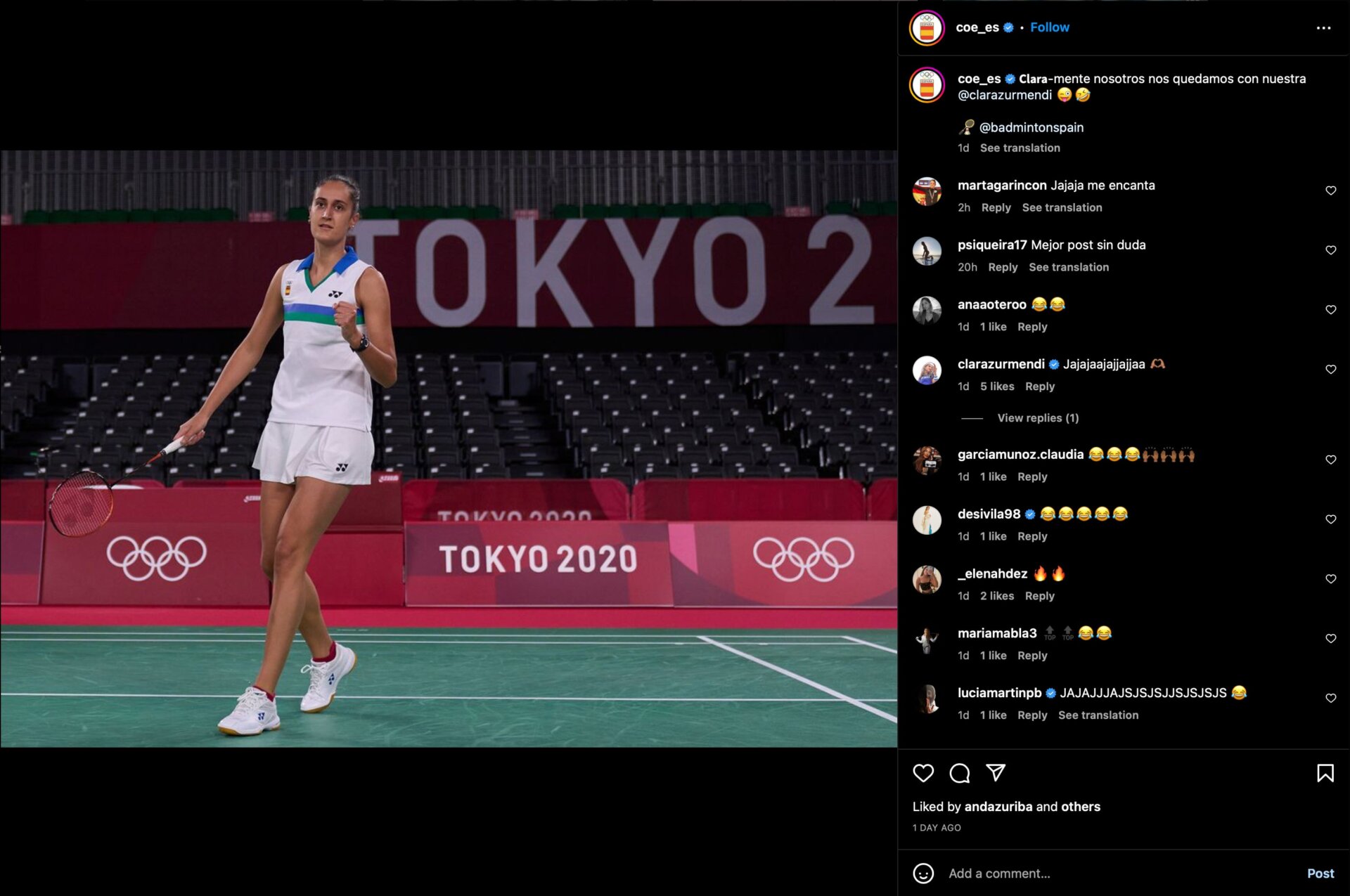 Tennis player Clara Azurmendi.