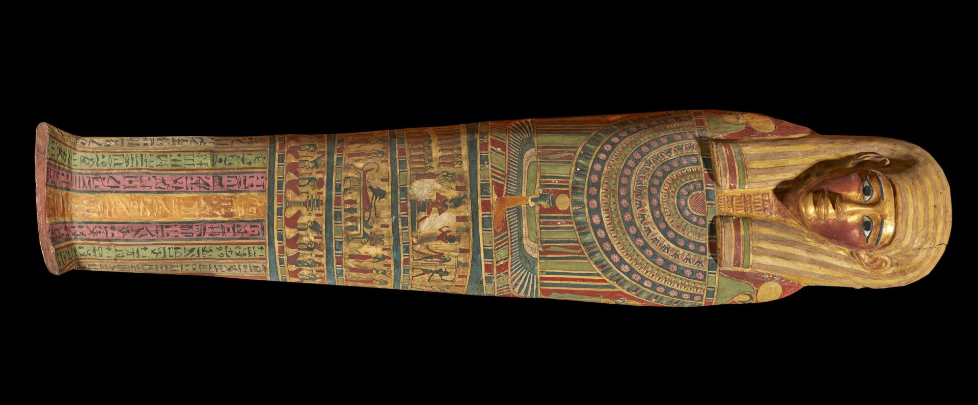 The mummy’s outer coffin, two in its sarcophagus.