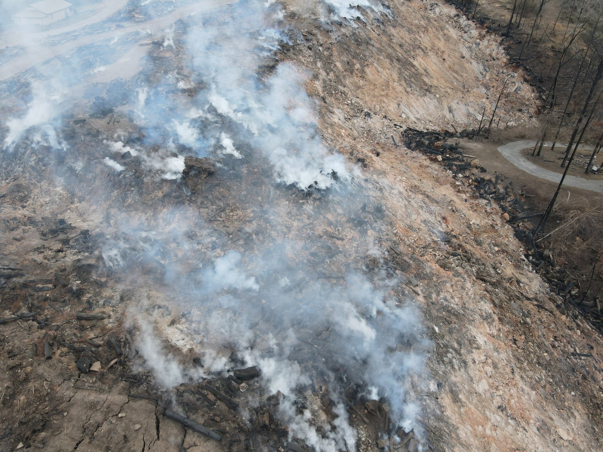 The underground landfill fire in Alabama in December 2022.
