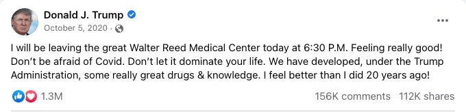 Screenshot: Facebook/Donald Trump