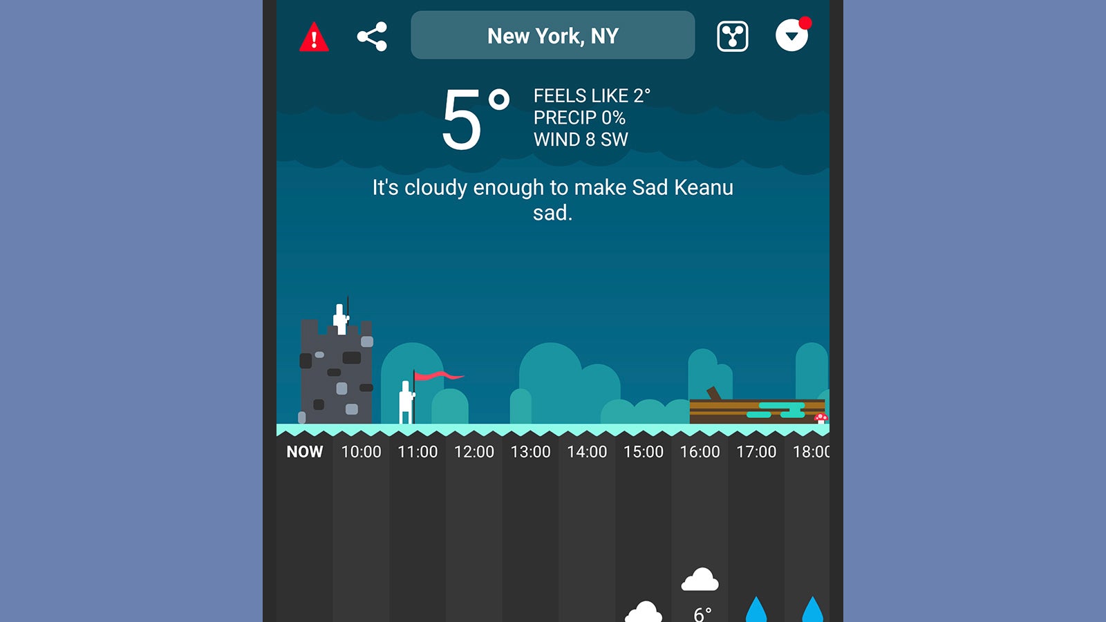 Carrot Weather delivers the forecast with a bit of an edge.