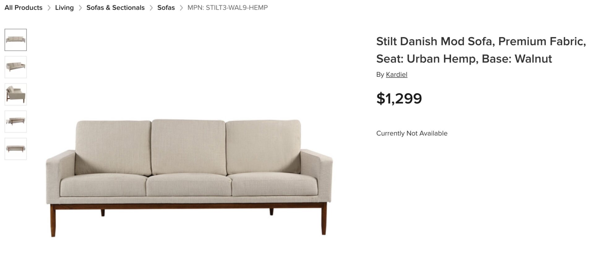 The Stilt Danish Mod Sofa is a near exact match.