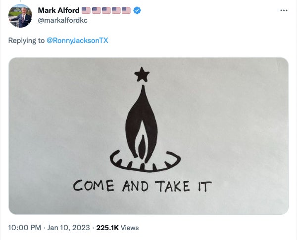 Gizmodo can’t prove it, but the visible marker strokes and textured background suggest that House Rep. Alford actually sat down and doodled this. 