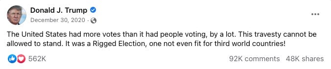 Screenshot: Facebook/Donald Trump