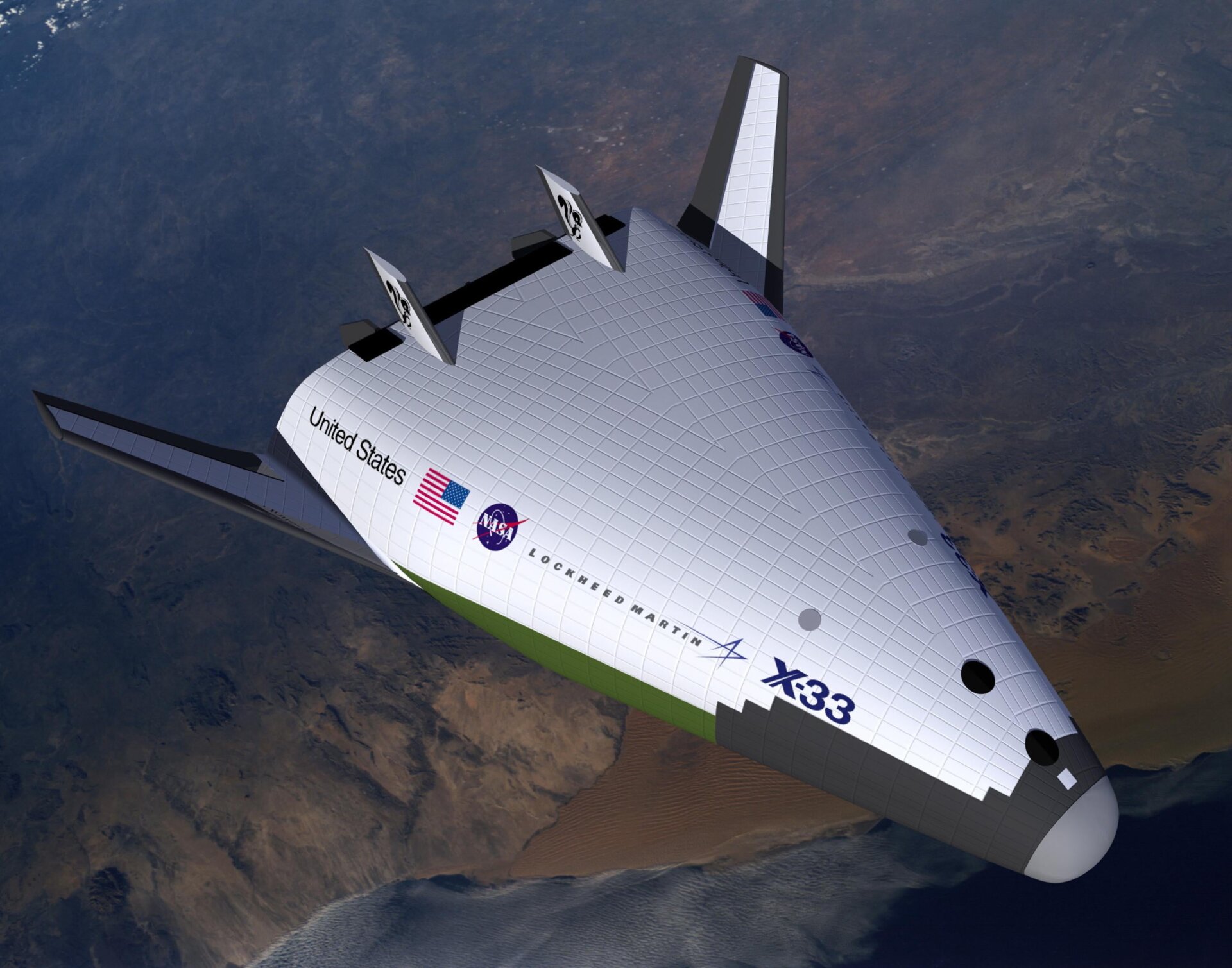 A NASA conception of the X-33 from 1997.