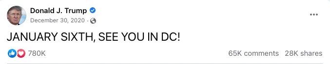 Screenshot: Facebook/Donald Trump