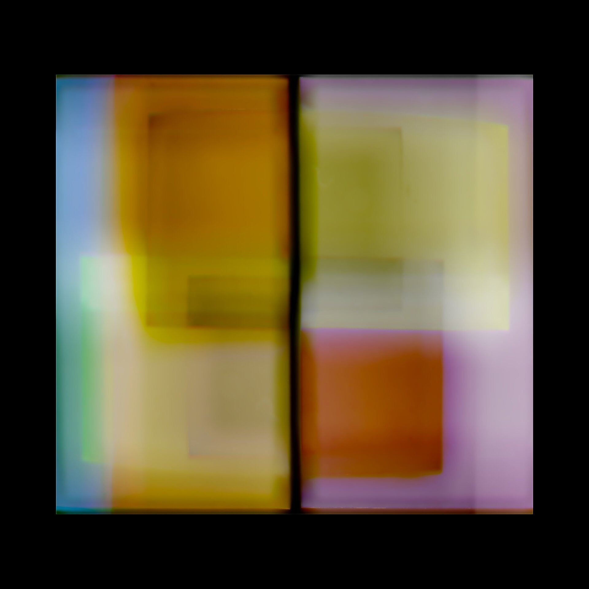 Paper and color acetates layered in a color study.