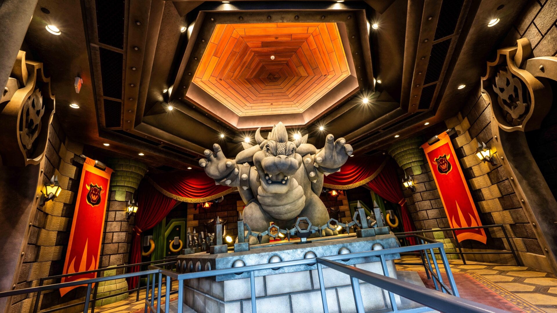 The entrance to Bowser's Castle at Super Nintendo World.