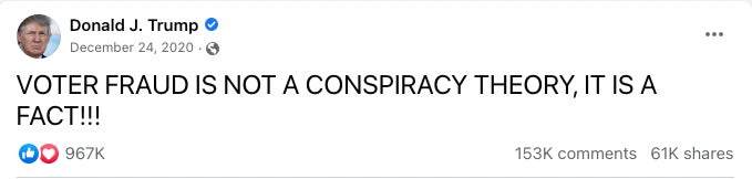 Screenshot: Facebook/Donald Trump