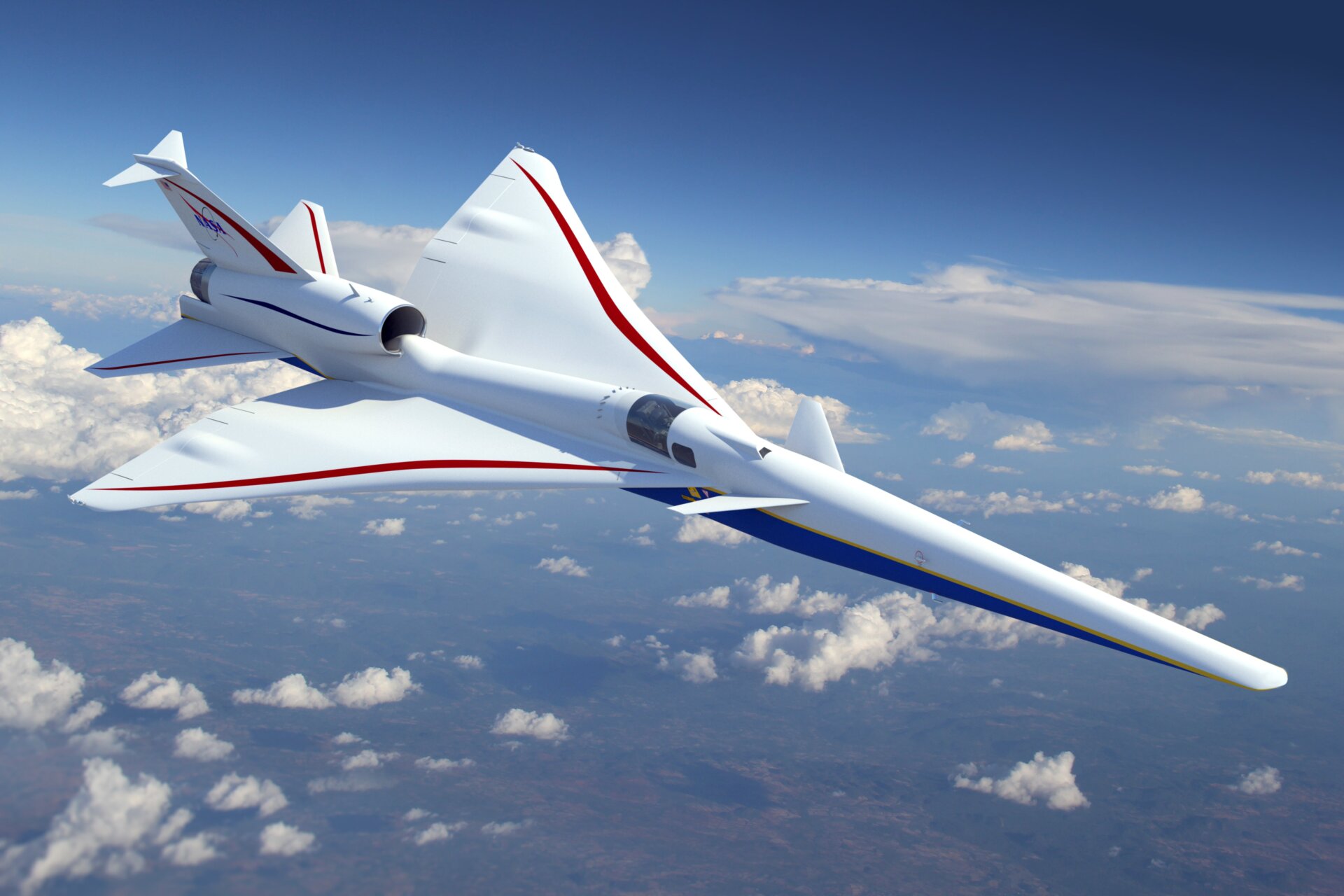 Concept art of the supersonic X-59.