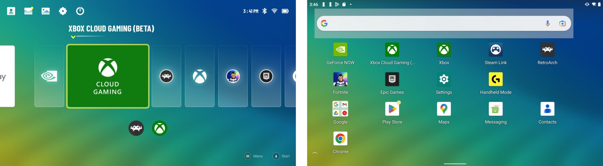 Users can switch between a gaming controls optimized “Handheld Mode” front-end for Android 11, or a more traditional “Tablet Mode” which unlocks the swipe gestures existing Android users will be already familiar with.