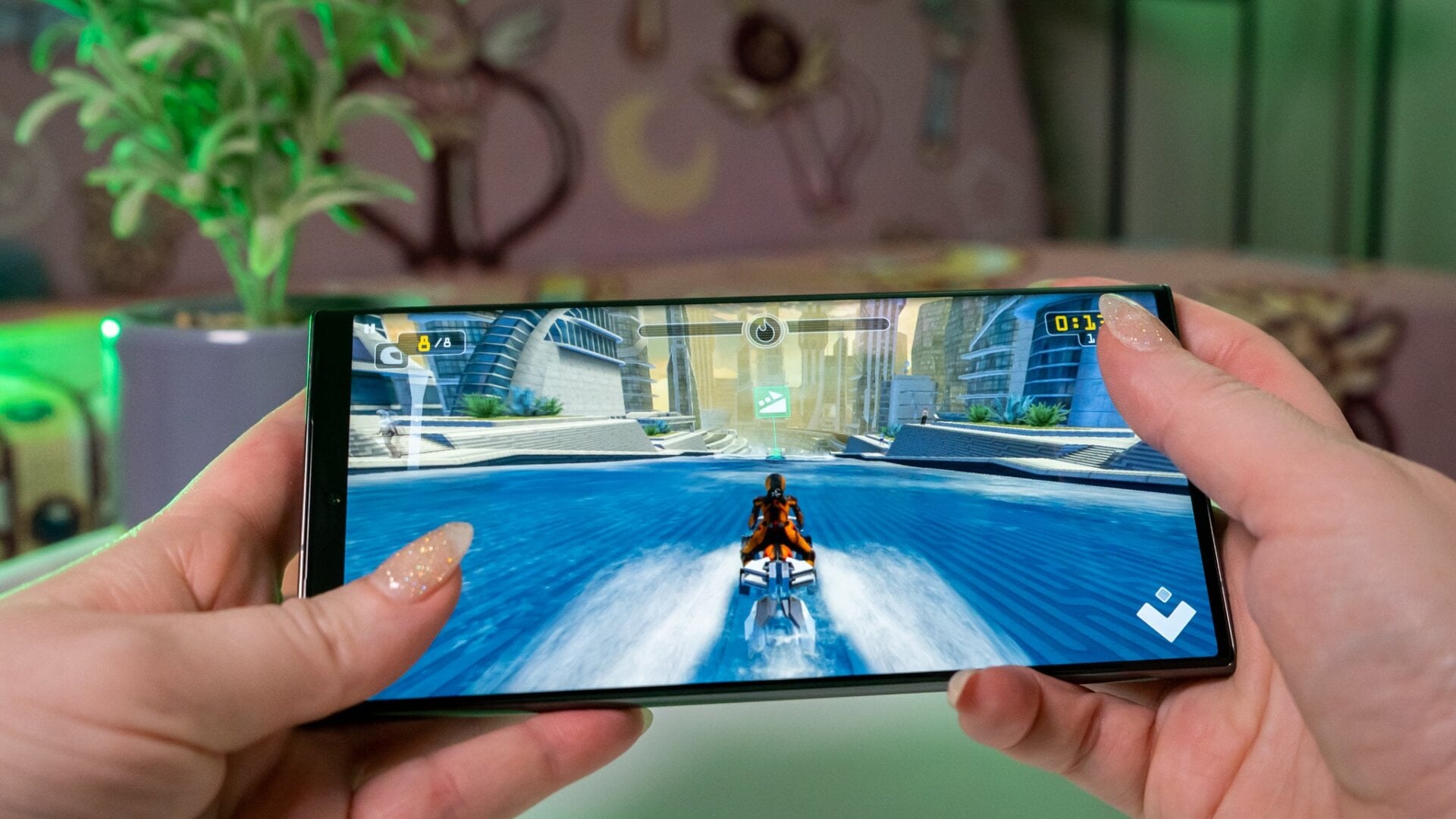 Riptide GP: Renegade runs smoothly on the S23 Ultra, but it’s too big to comfortably play for my hands. 