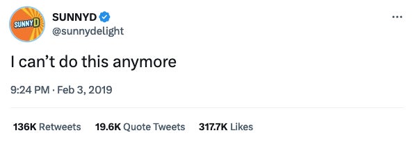 Screenshot: Sunny Delight / Twitter / Gizmodo