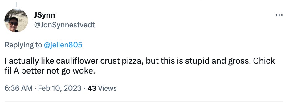 Pizza is fine, but a woke sandwich isn’t. 