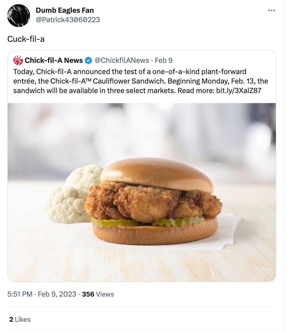 If you eat anything healthy, you’re a cuck. Sorry, I don’t make the rules. 