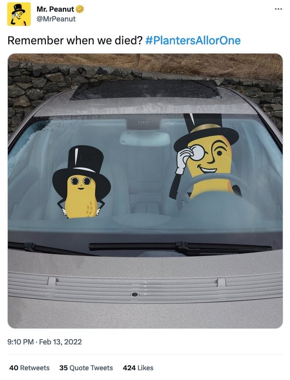 Screenshot: Planters / Twitter / Gizmodo