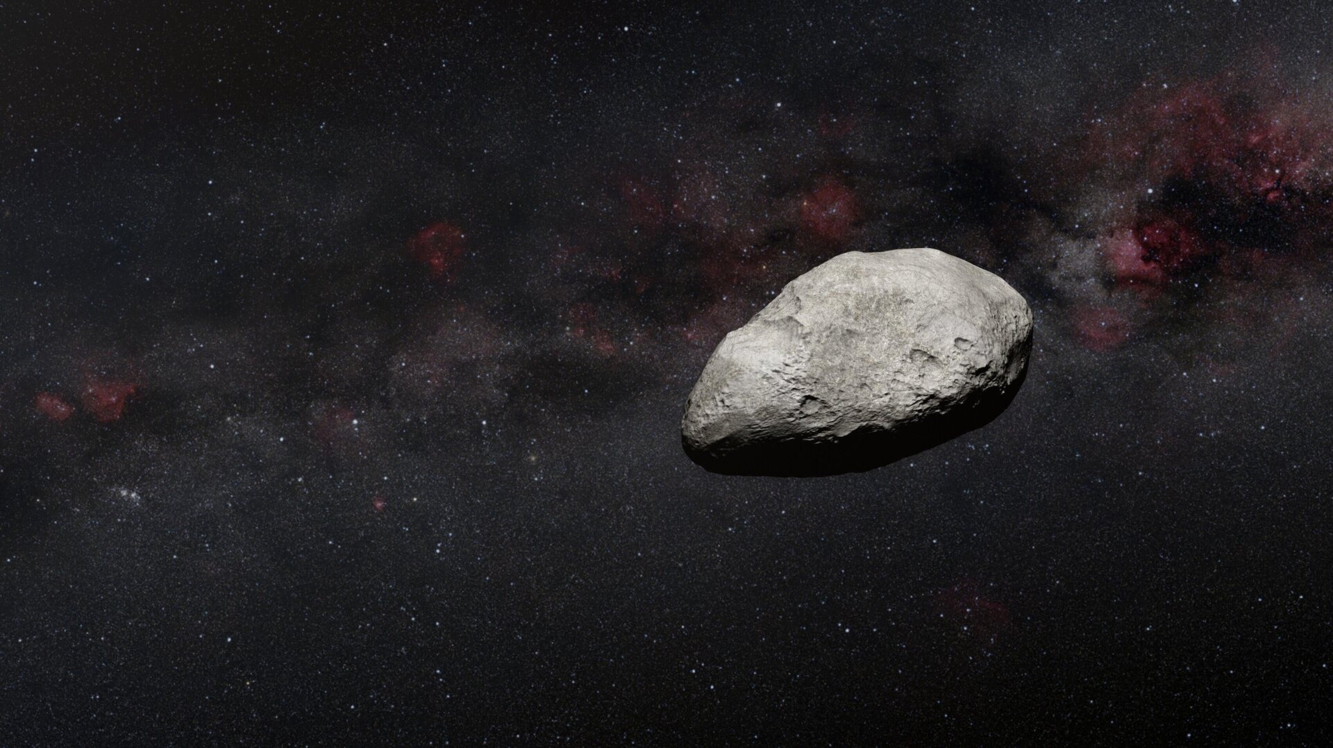 An artist’s illustration of the small, distant asteroid.