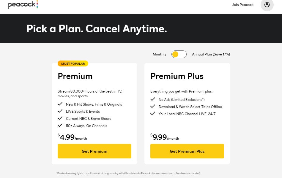 Once, not so long ago, there was a third, free option listed.