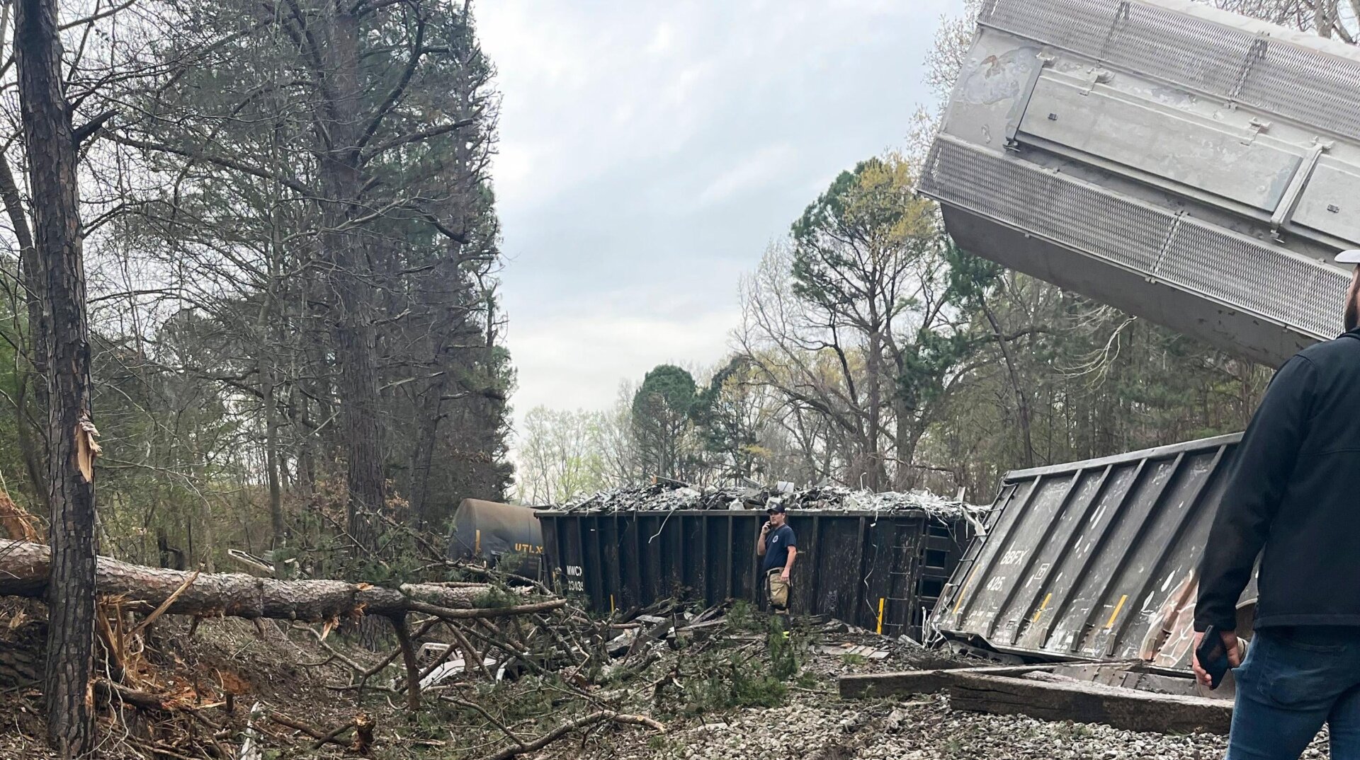 The site of the Alabama train derailment. No hazardous materials were reported to be on board at the time of the incident, according to Norfolk Southern. But other material spilled, and clean-up is ongoing.