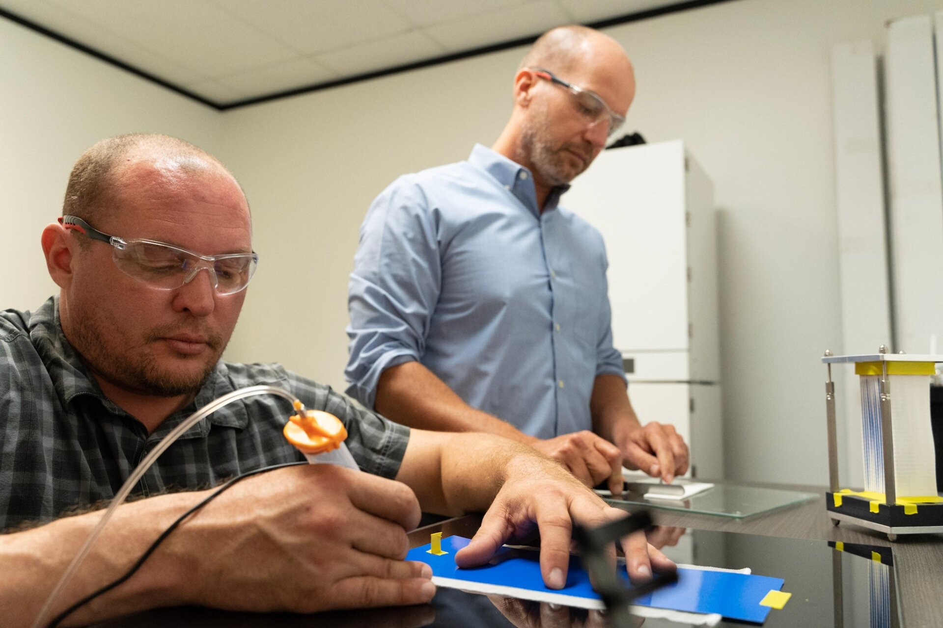 Members of Axiom Space’s AxEMU team working at the company’s Houston headquarters.